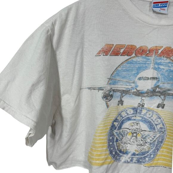 Junk Food Aerosmith Cropped Graphic Band Tee Small Retro Casual Boho Grunge - Picture 4 of 5